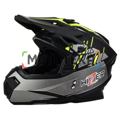 Шлем мото кроссовый HIZER (Хайзер) J6801 (XL) #1 gray/lemon