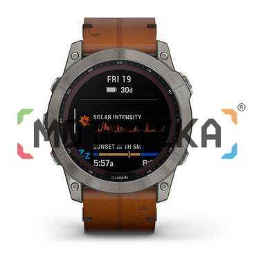 Мультиспорт.часы Garmin (Гармин) Fenix 7x Sapphire Solar, титан, с кожаным каштановым ремешком (010-02541-19)