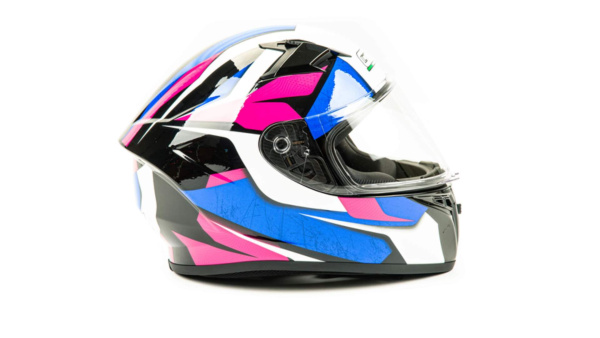 Шлем мото интеграл GTX 578 (M) #3 BLACK/PINK BLUE WHITE | Мототека