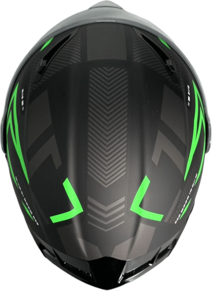 Шлем мото интеграл Helmet TQ 901 чёрный/зелёный XL | Мототека